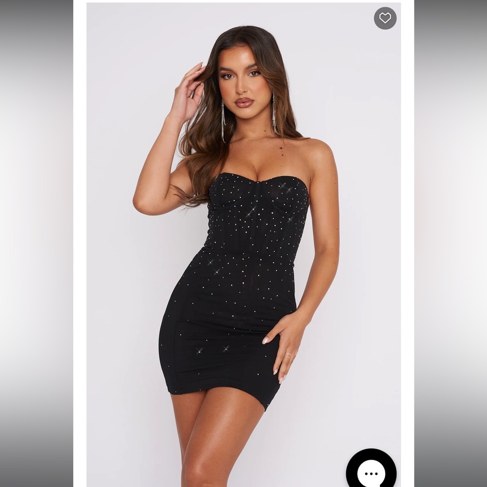 Whitefox Boutique Black Rhinestone Mini Dress